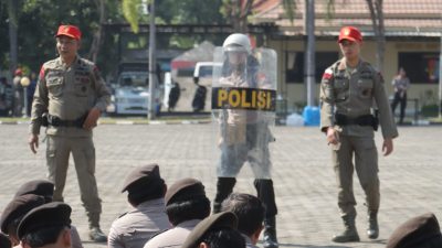 Polres Mojokerto Saat Latihan Pengamanan Pilkada 2024