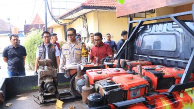 Barang Bukti Mesin Diesel Saat di Amankan Polres Ngawi