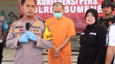 Wakapolres Sumenep Kompol Trie Sis Biantoro Saat Pres Release Penetapan tersangka Pencabupan