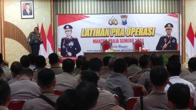 Polres Jember Saat Gelar Latihan Pra Operasional Mantap Praja Semeru 2024