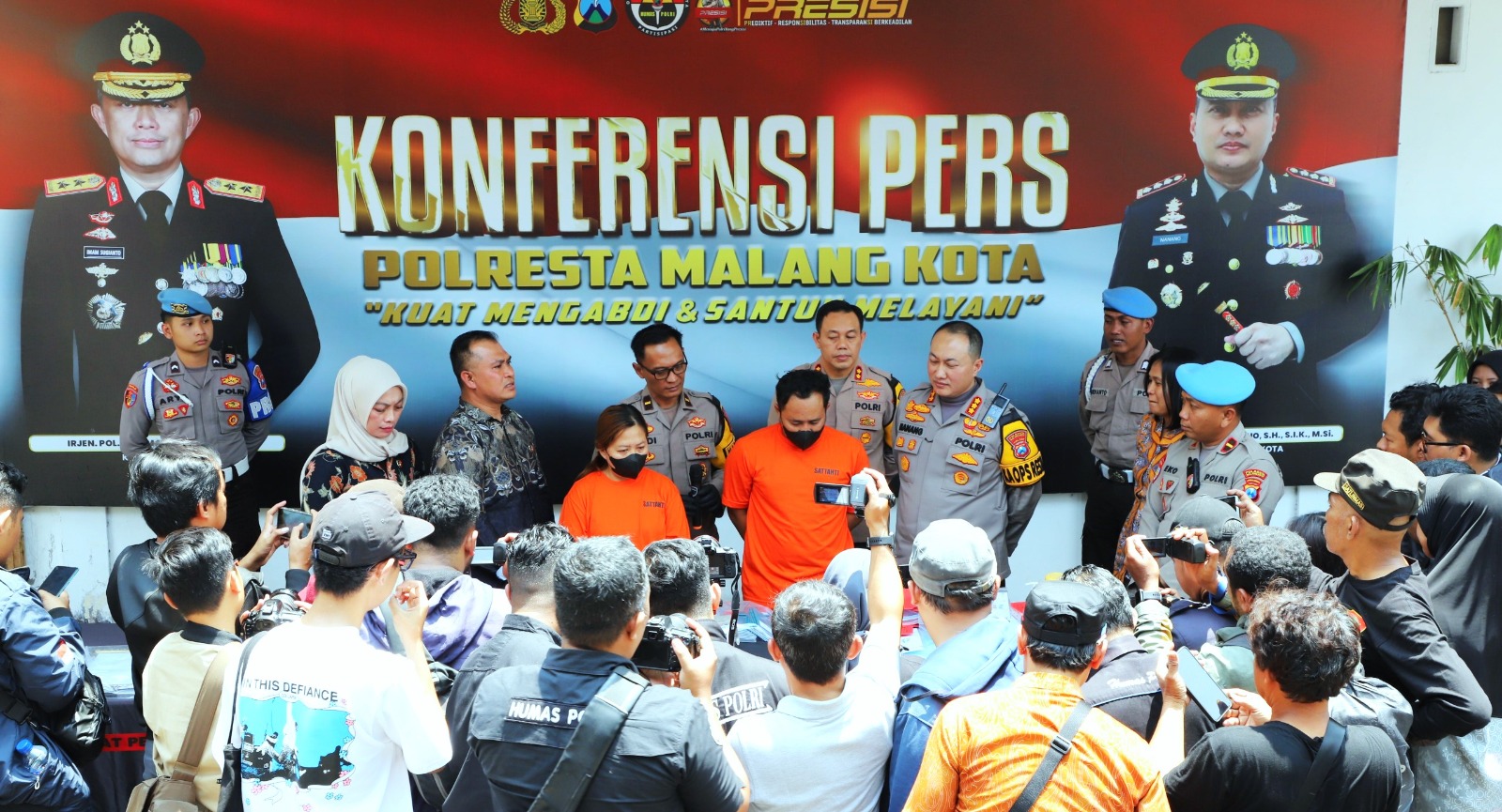 Konferensi Pers Polresta Malang Kota Ungkap Kasus TPPO