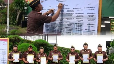 Kejari Bondowoso Bersama Para Jaksa Saat Gelar Apel