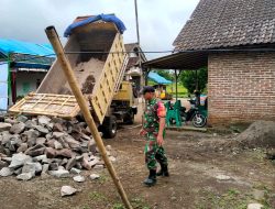 Pastikan Material Batu Dan Pasir Lancar, TMMD Ke-123 Kodim 0822 Bondowoso Genjot Distribusi