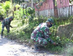 Tak Hanya Pembangunan, Satgas TMMD Ke-123 Kodim 0822 Bondowoso Juga Jaga Kebersihan Lingkungan