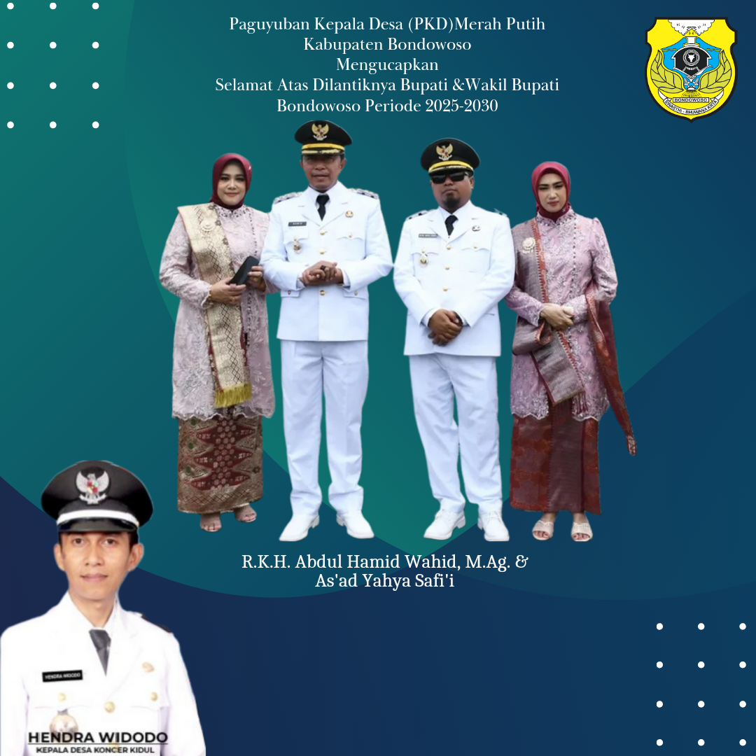 Kepala Desa Koncer Kidul Kecamatan Tenggarang Kabupaten Bondowoso Hendara Widodo (kiri bawah)