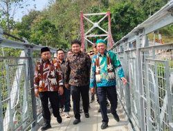 Jembatan Gantung Penghubung Desa Gayam dan Desa Lanas Kabupaten Bondowoso di Resmikan