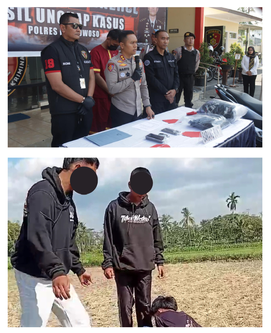 Polres Bondowoso Saat Pres Release Pelaku Penganiayaan