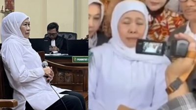 Gubernur Jawa Timur, Khofifah Indar Parawansa, Saat Menjadi Saksi Persidangan Korupsi Dana Hibah Provinsi Jatim
