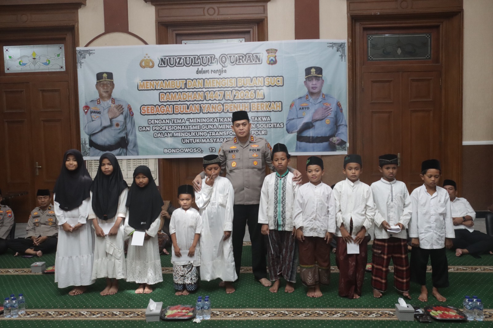 Kapolres Aryo Dwi Wibowo Gelar Peringatan Nuzulul Quran dan Santuni Anak Yatim di Bondowoso