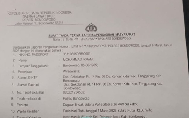 Dugaan Perselingkuhan Oknum Kepala SPPG Di Bondowoso, Resmi Masuk Ranah Hukum