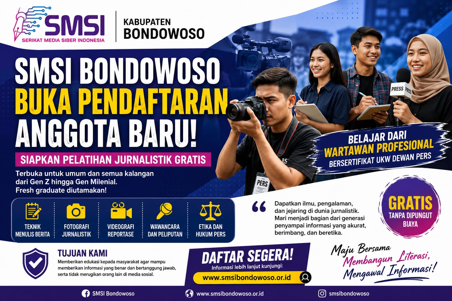 SMSI Bondowoso Buka Rekrutmen Anggota Baru, Siapkan Pelatihan Jurnalistik Gratis untuk Generasi Muda