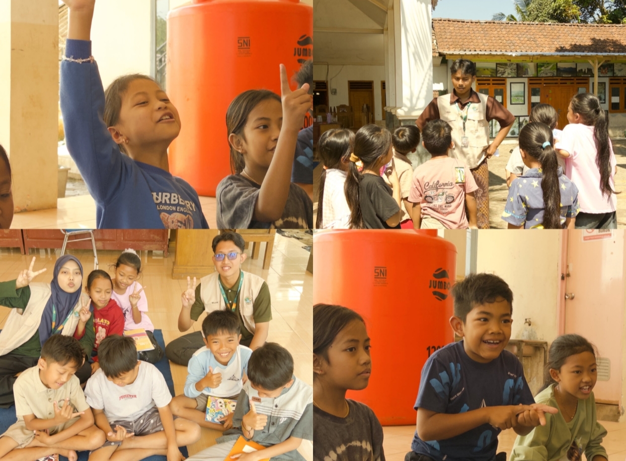 Suasana Balai Desa Sumber Canting Saat Libur Sekolah Dimanfaatkan Belajar